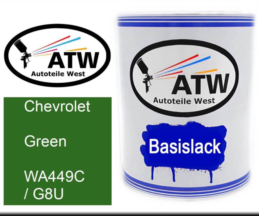 Chevrolet, Green, WA449C / G8U: 1L Lackdose, von ATW Autoteile West.